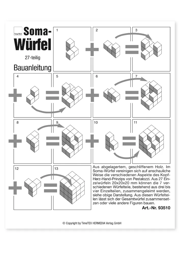 Soma-Holz-Würfel im Beutel