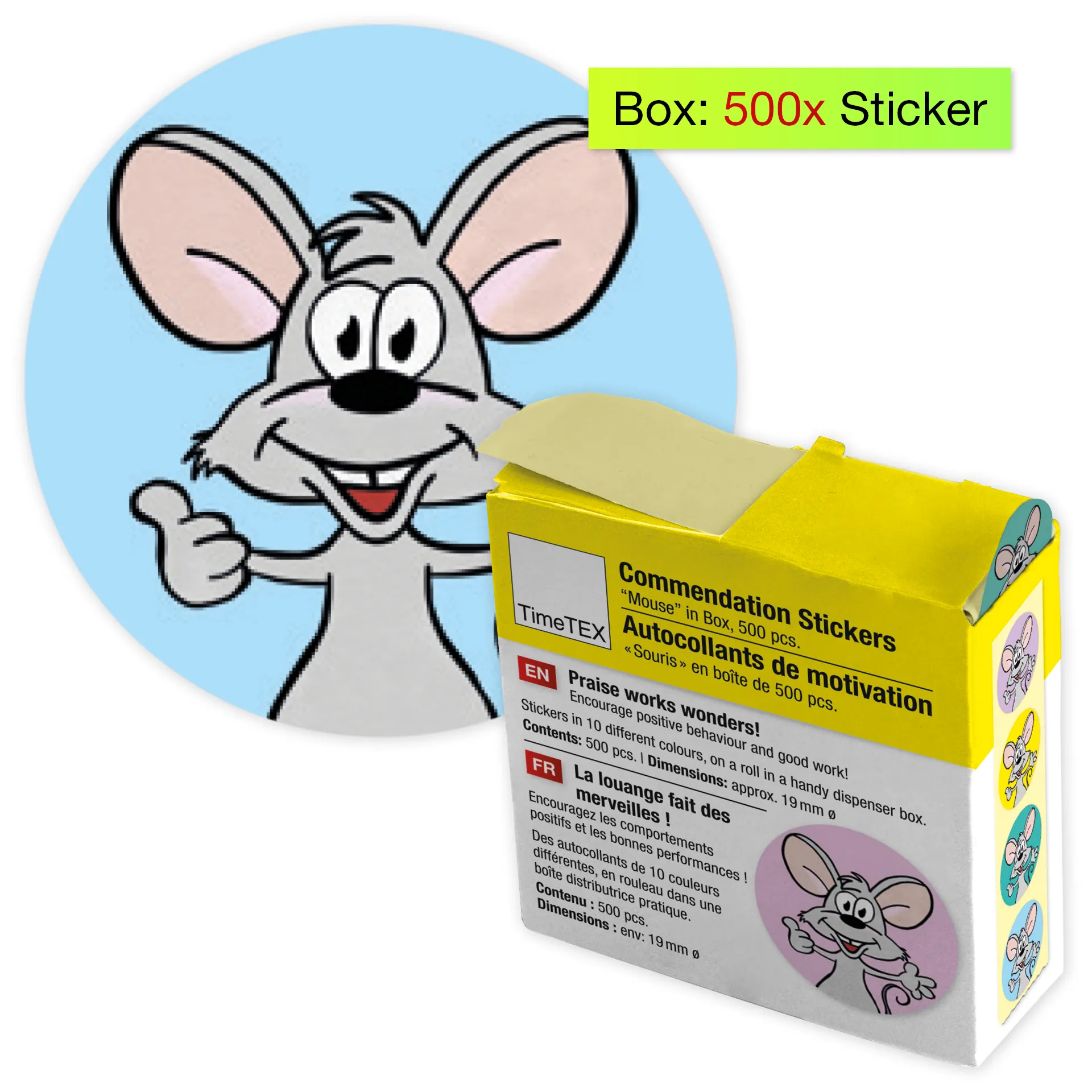 Lob-Aufkleber, Maus