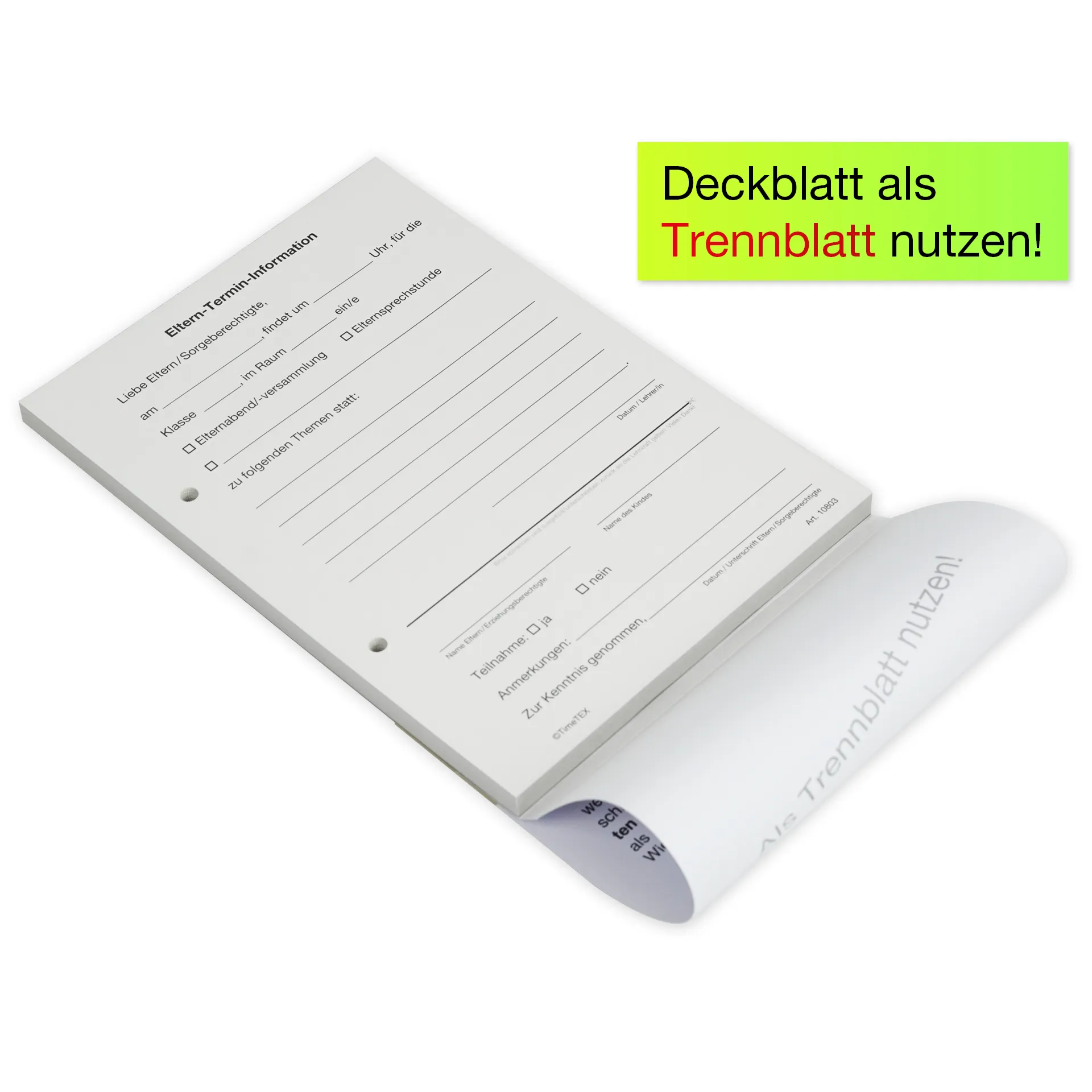 Block Eltern-Informationen A6, 50 Blatt mit Durchschlag Block Eltern-Informationen A6, 50 Blatt mit Durchschlag