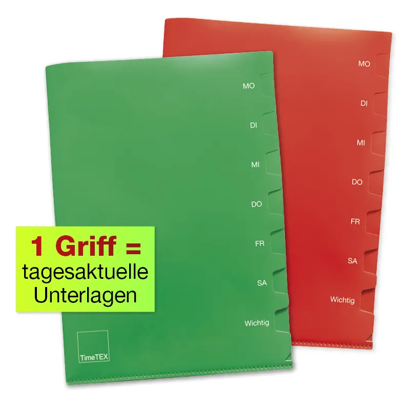 Ordnungs-Mappe Wochentage A4, 2-tlg.
