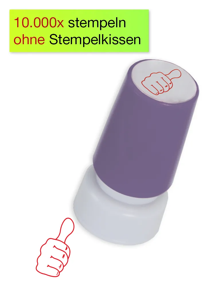 Siebdruck-Stempel "Perpetuum", "Daumen klassisch"