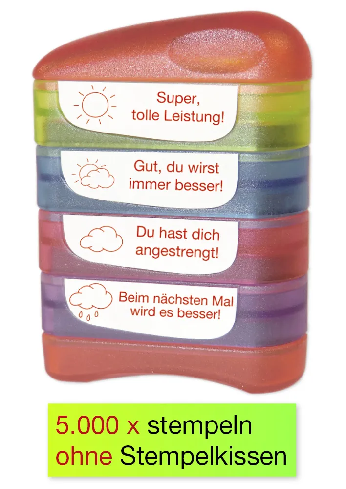 Stempel-Türmchen, Sonne und Wolken