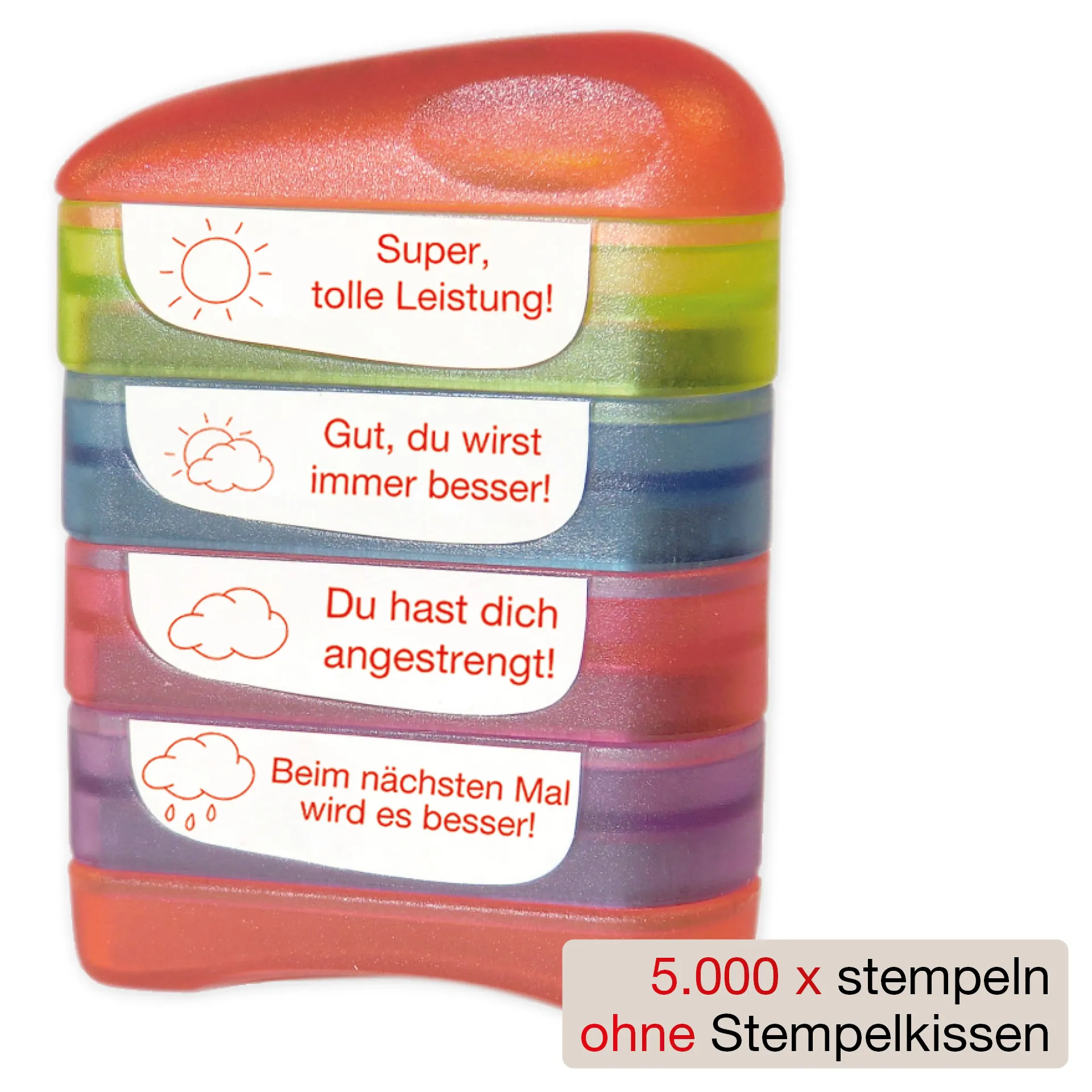 Stempel-Türmchen, Sonne und Wolken