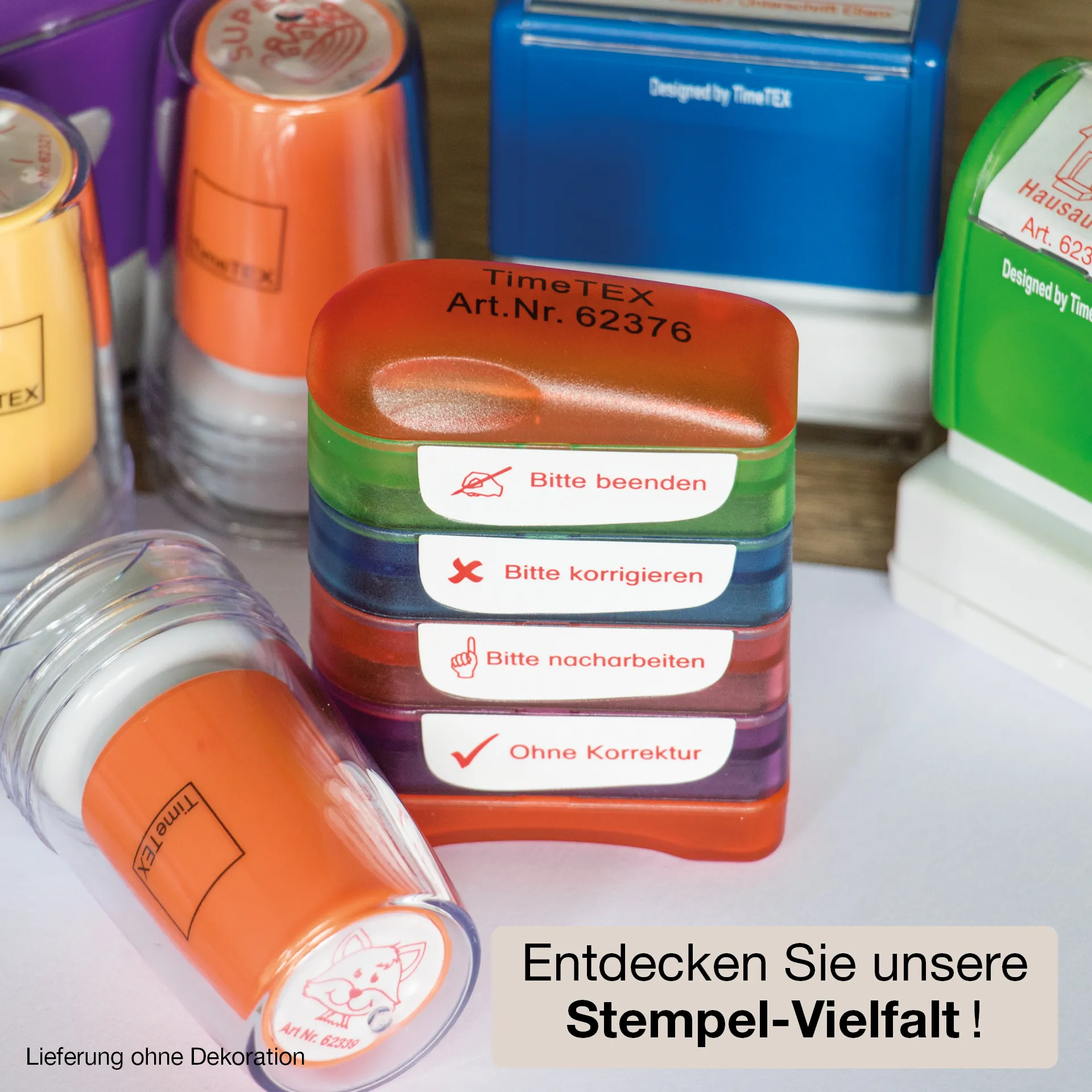 Siebdruck-Stempel "Perpetuum" 4 in 1, "Bitte beenden"