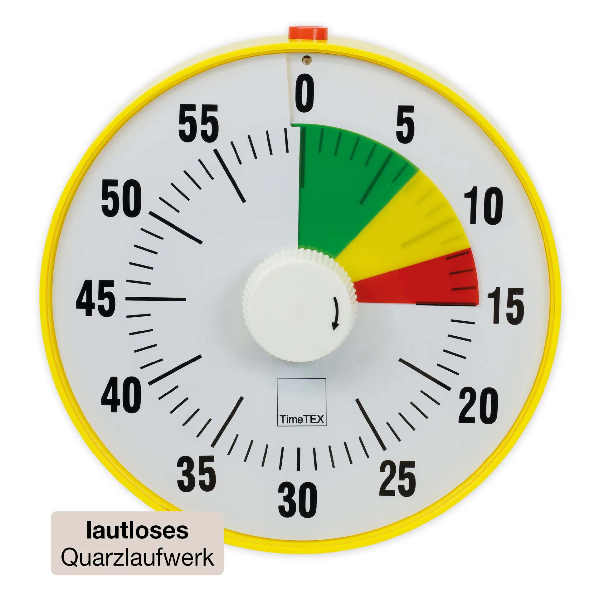 TimeTEX Zeitdauer-Uhr "lautlos" L, 19 cm ø, mit Ampelscheibe + Pausentaste