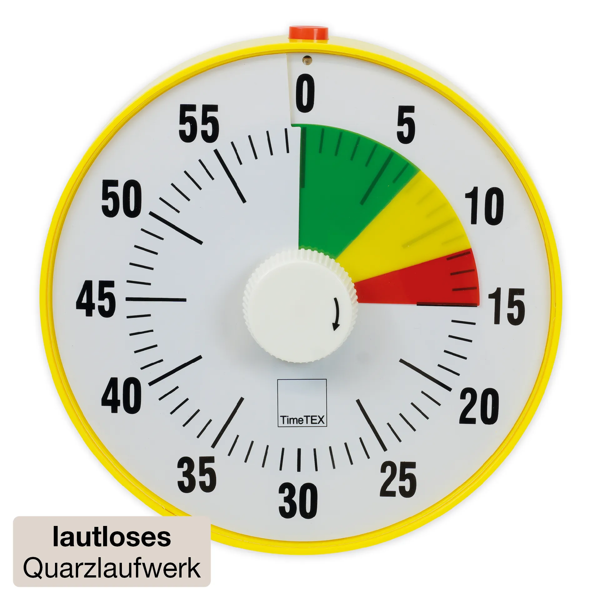 TimeTEX Zeitdauer-Uhr "lautlos" L, 19 cm ø, mit Ampelscheibe + Pausentaste