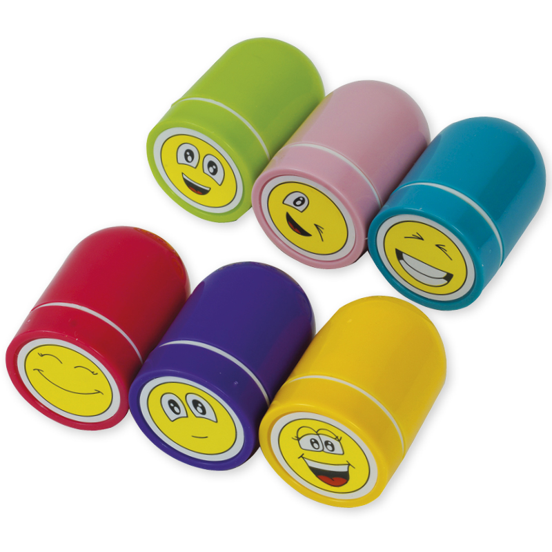 Set Dauer-Stempel „Lachende Gesichter“, 6-tlg.