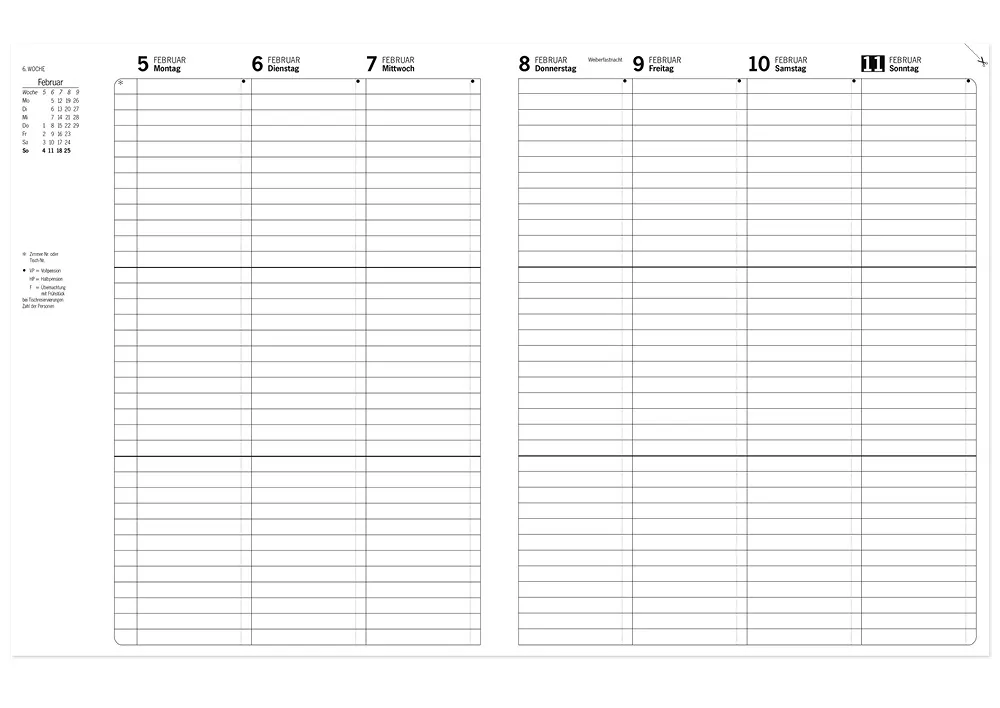 s+w Gäste-Tages-Planer 2027, Typ2, 36 Zimmer