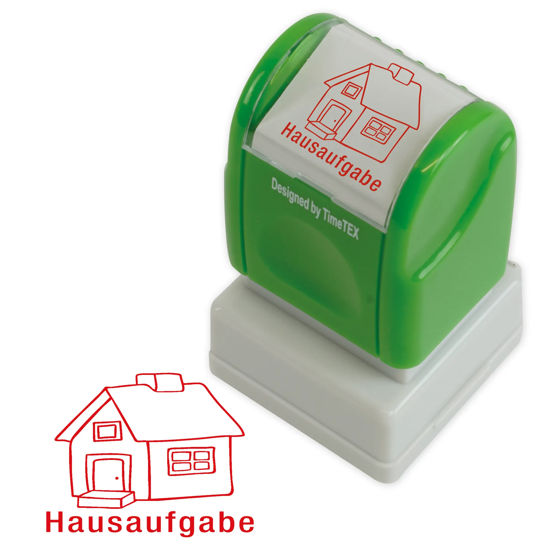 Siebdruck-Stempel "Perpetuum", "Hausaufgaben-Haus"