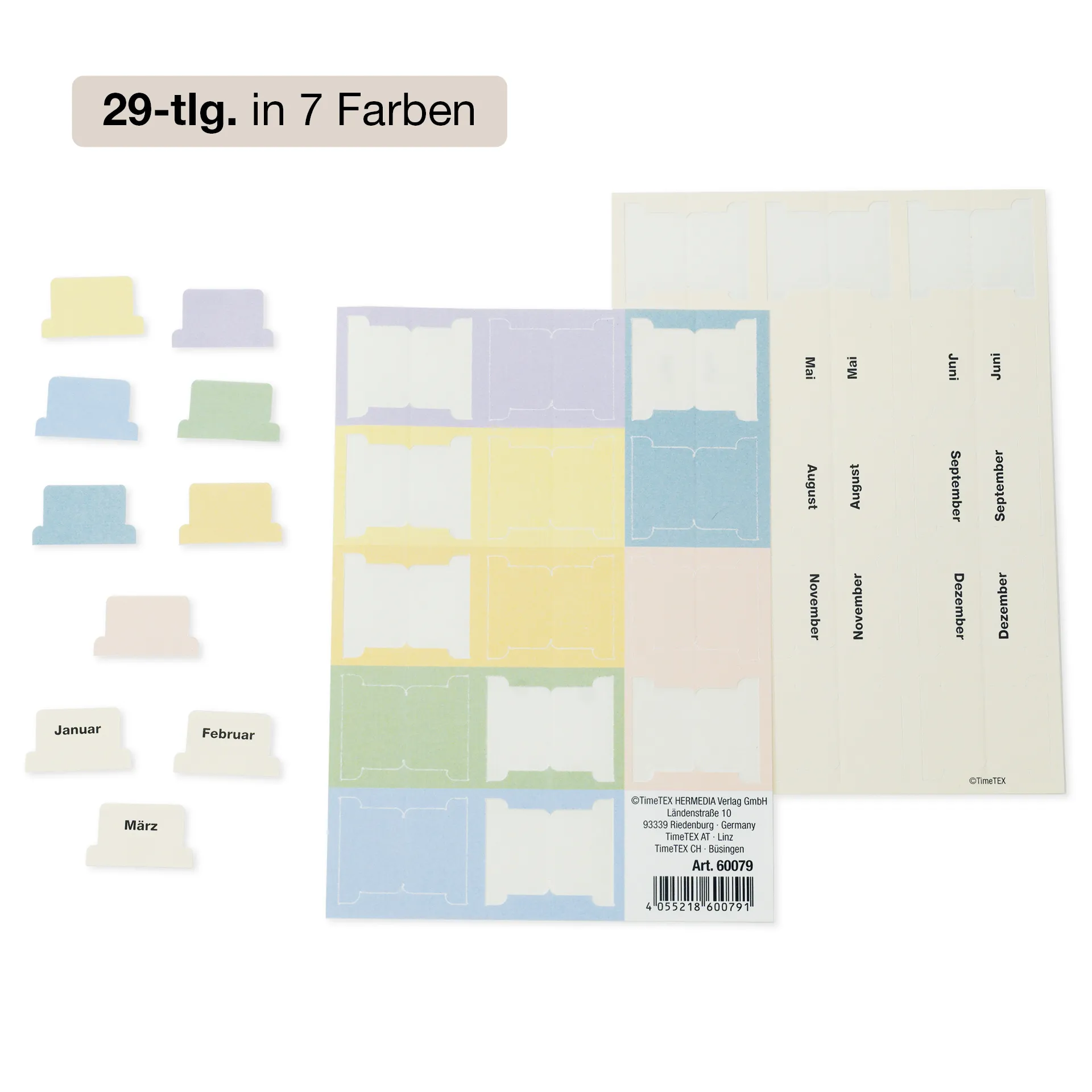 Register-Taben 29-tlg., selbstklebend, aus Karton-Papier