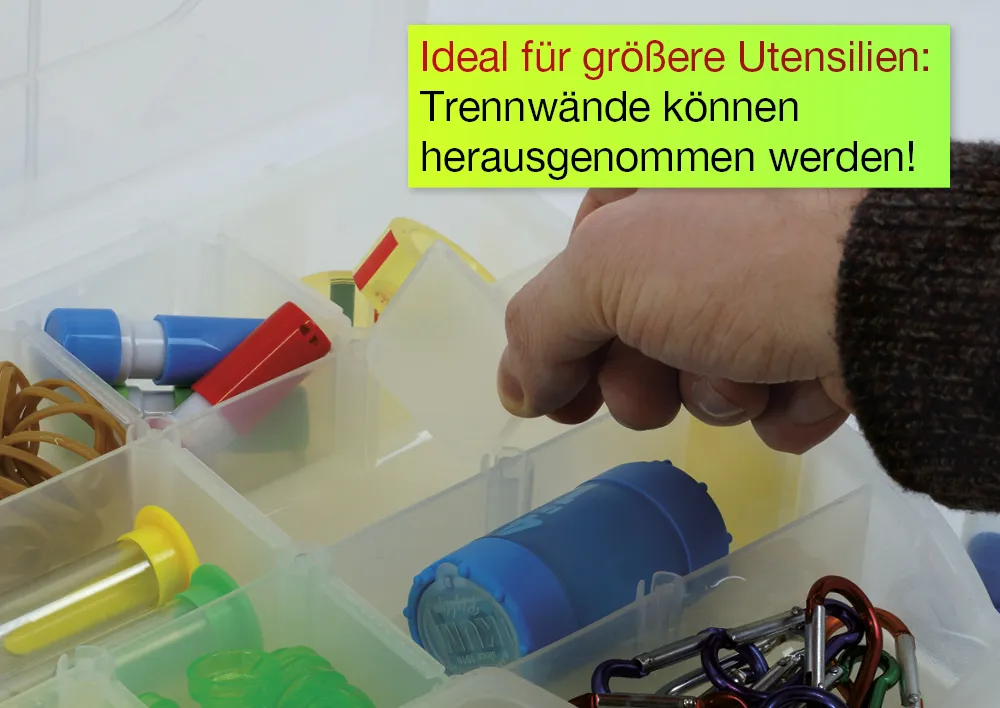Sortiments-Koffer mit 34 Vario-Fächern, zweiseitig