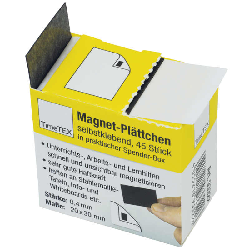 Spenderbox Magnet-Quadrate selbstklebend, 45-tlg.