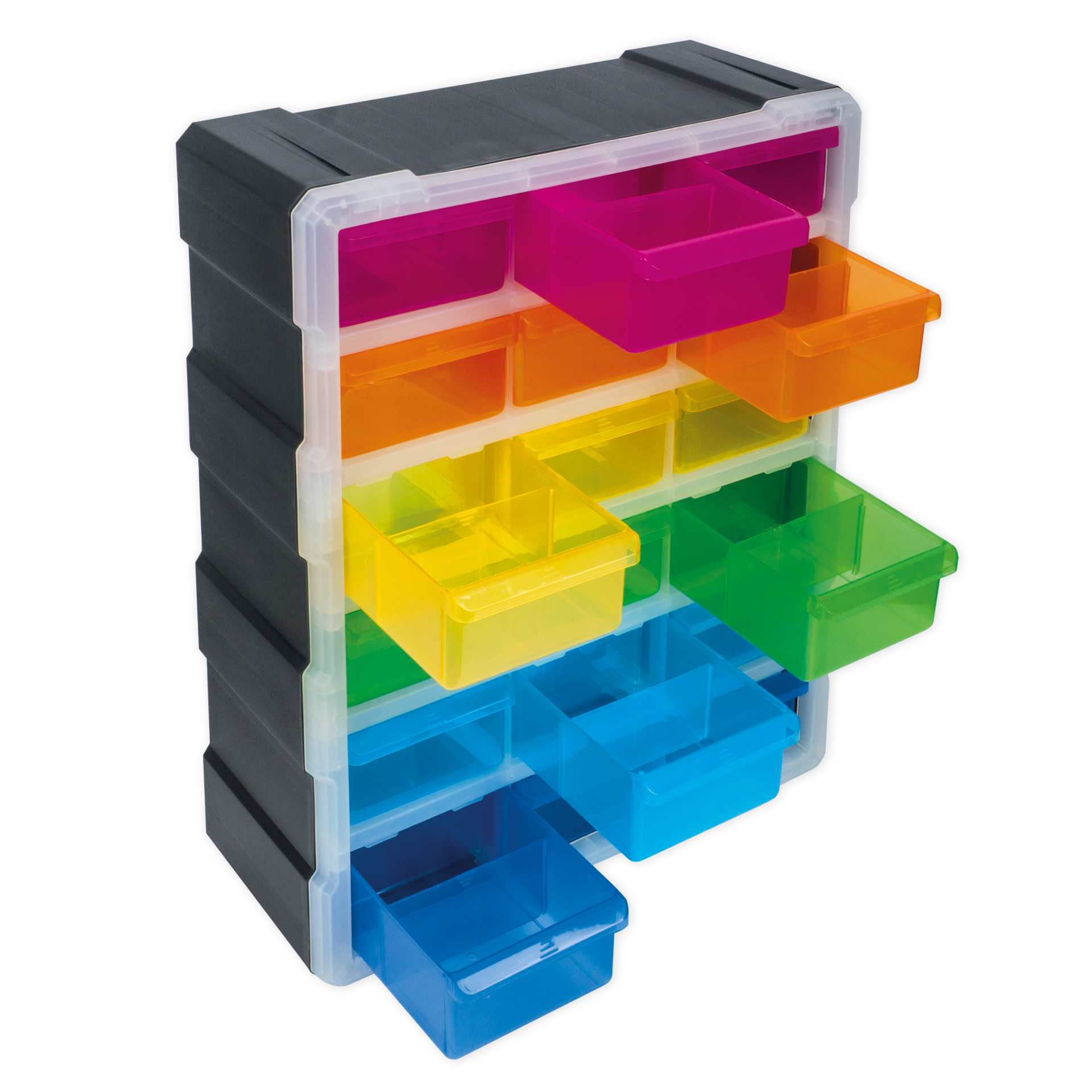 Schubladen-Box "Regenbogen", 6-farbig mit 18 Schüben