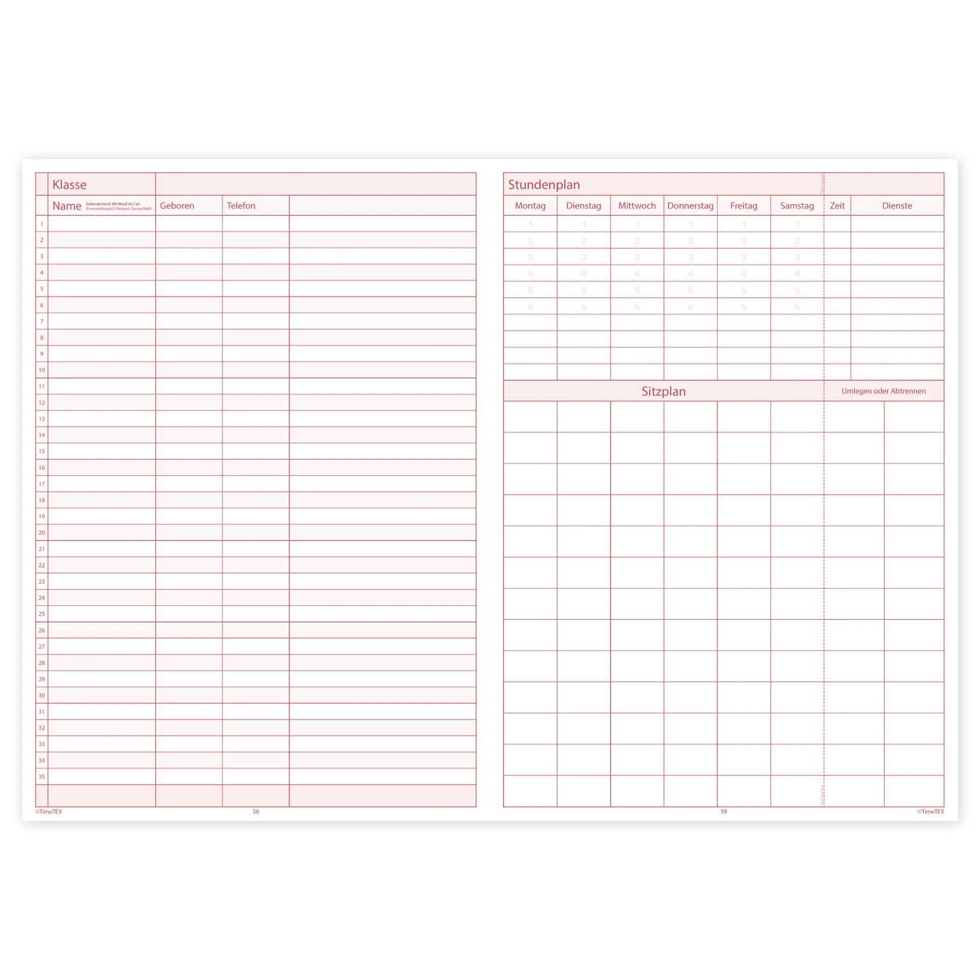TimeTEX Unterrichts-Planer Universal, A4