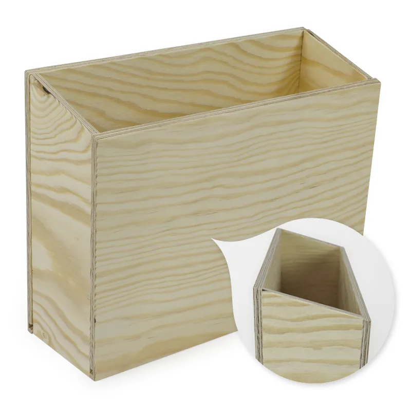 Karteikasten Holz, A4 hochkant, abfallend