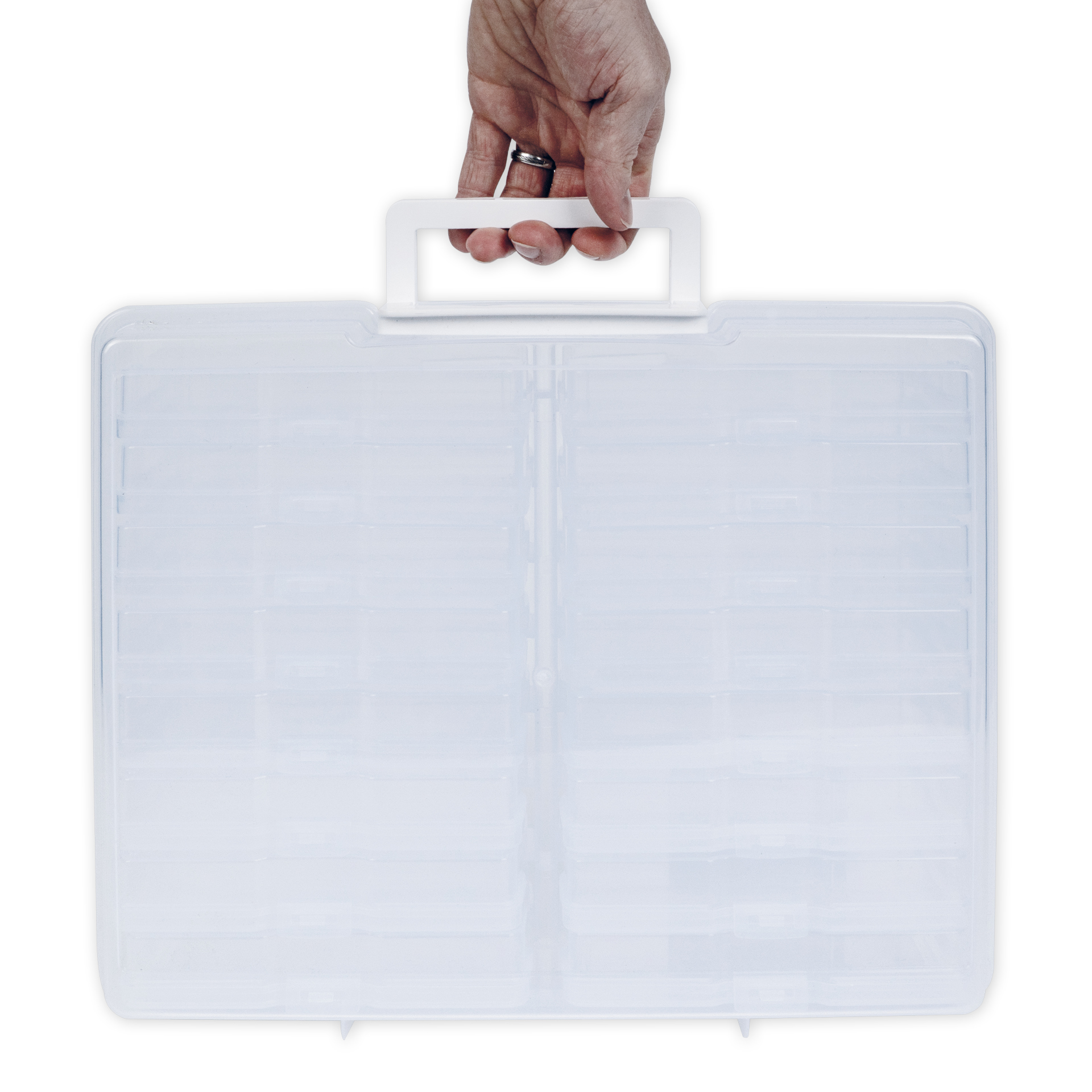 Klappdeckel-Boxen im Koffer, transparent, 17-tlg.