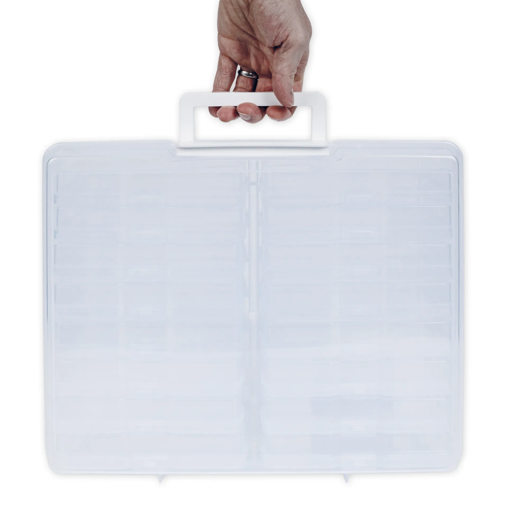 Klappdeckel-Boxen im Koffer, transparent, 17-tlg.