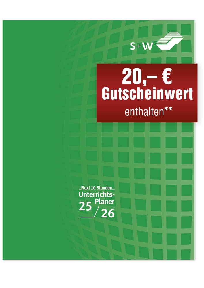 s+w Unterrichts-Planer 25/26 Flexi - 10 Stunden