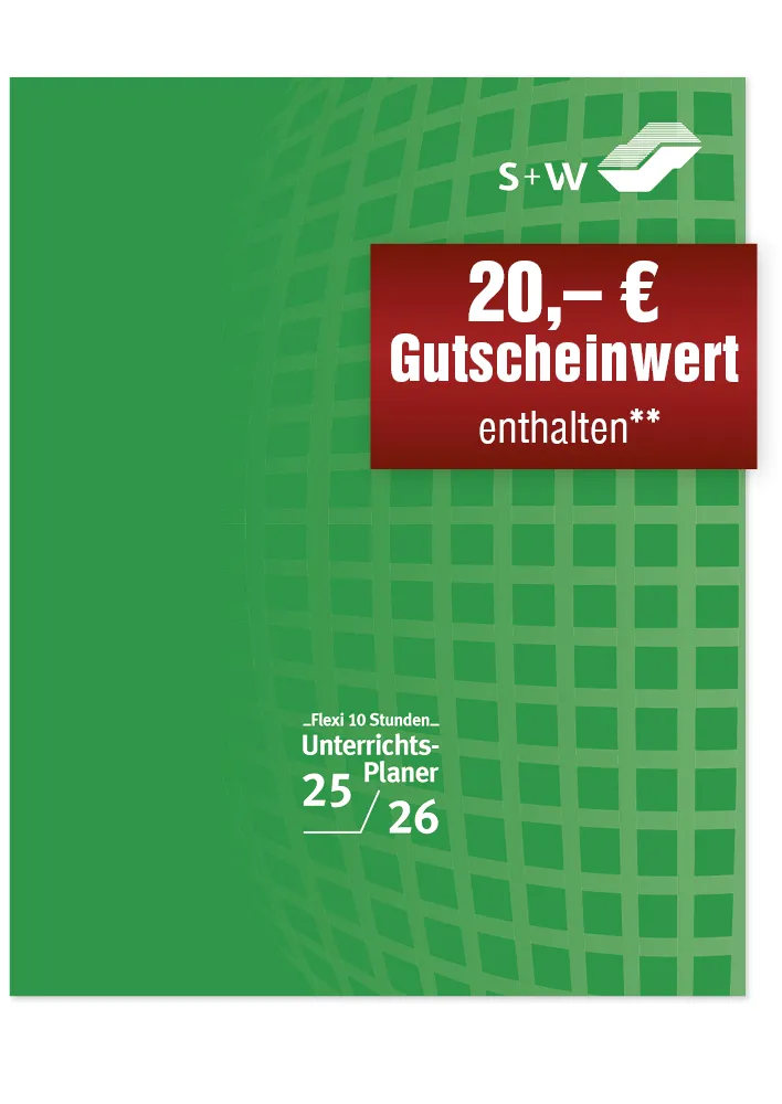 s+w Unterrichts-Planer 25/26 Flexi - 10 Stunden