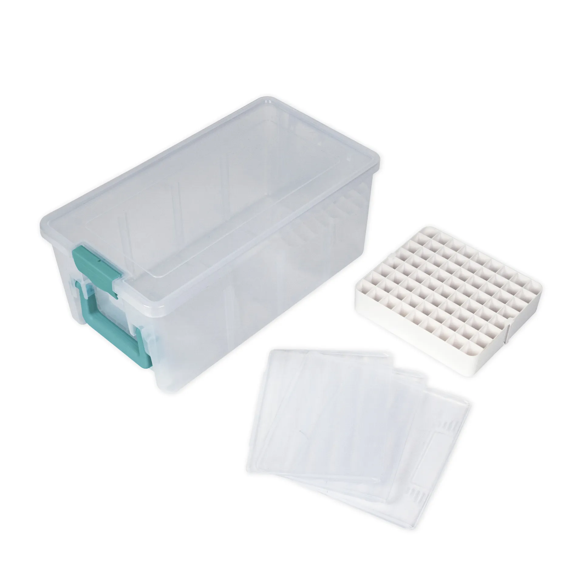 Klappdeckel-Box mit Stifte-Einsatz, transparent