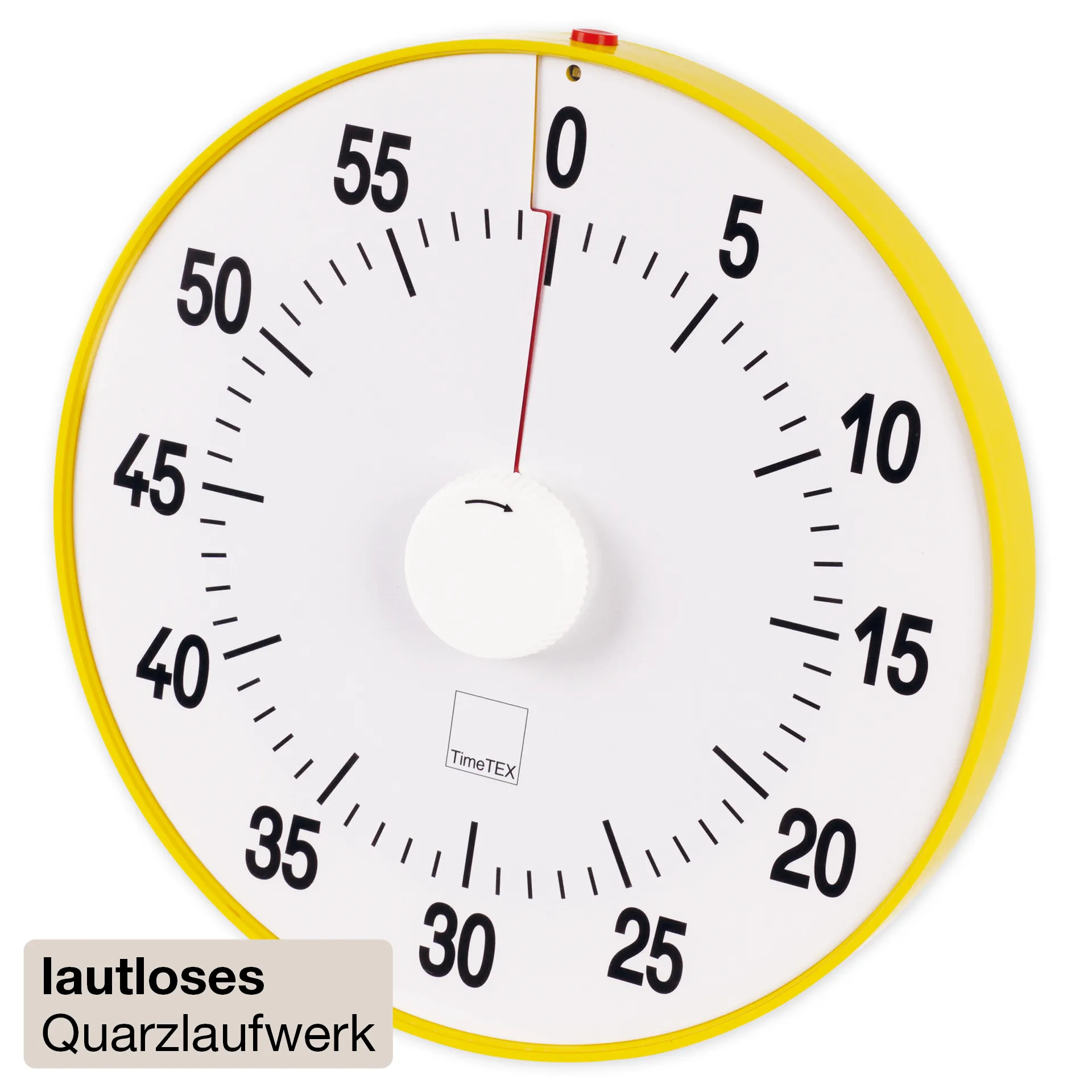 TimeTEX Zeitdauer-Uhr "lautlos" XL, 32 cm ø, mit Ampelscheibe + Pausentaste
