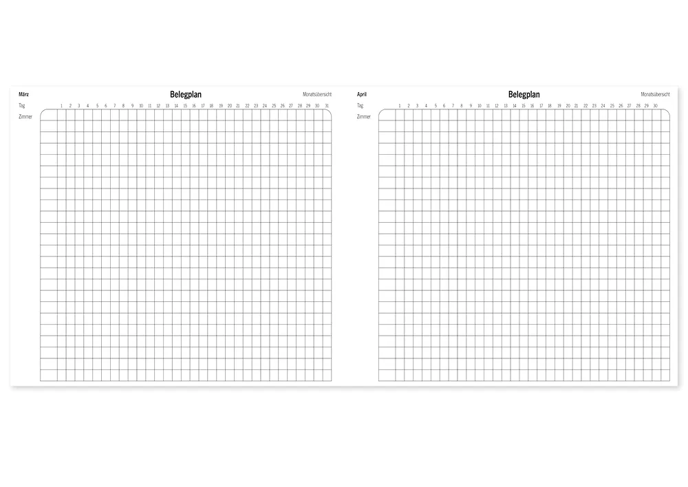 s+w Gäste-Tages-Planer 2027, Typ1, 24 Zimmer