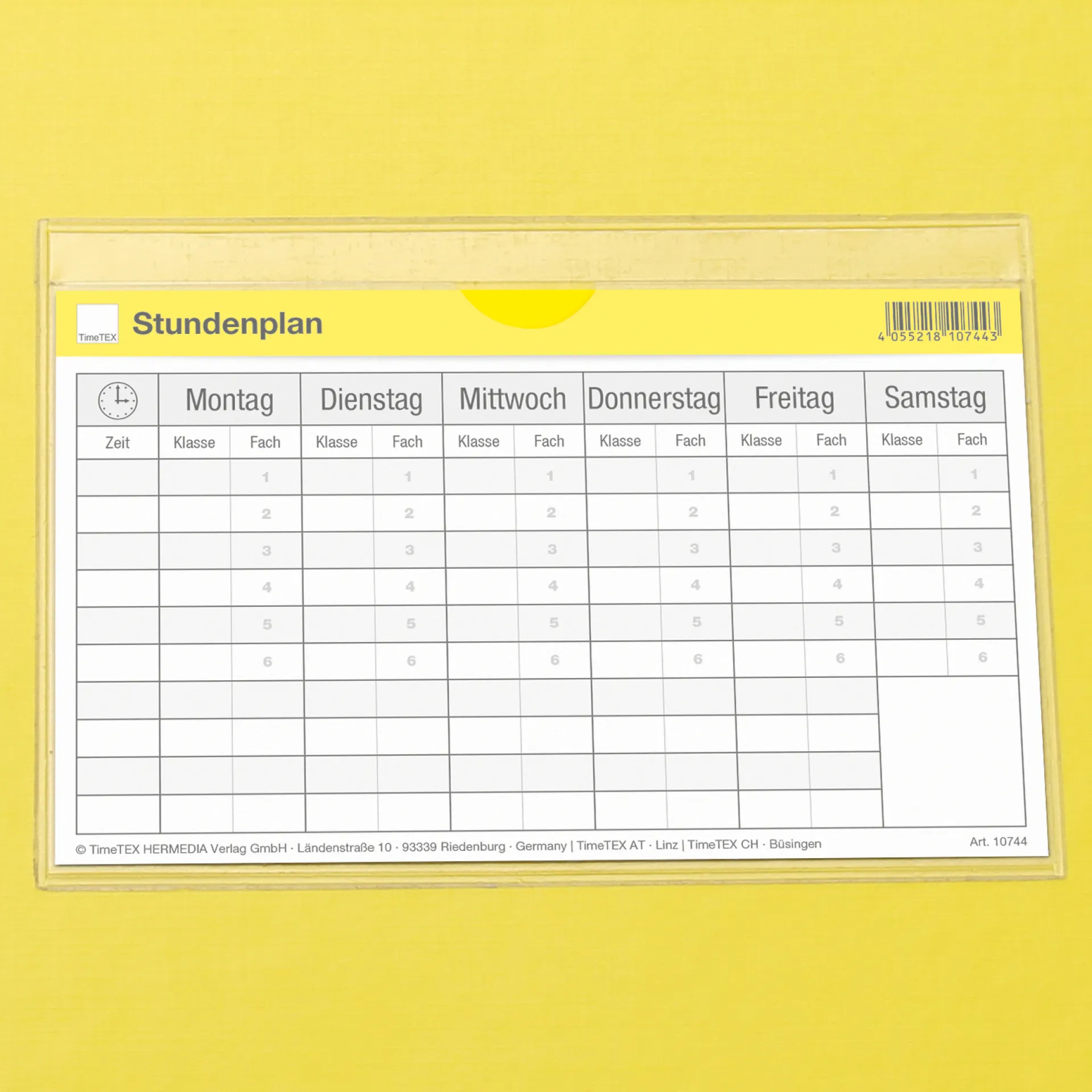 Stundenplan-Anhefttasche, selbstklebend