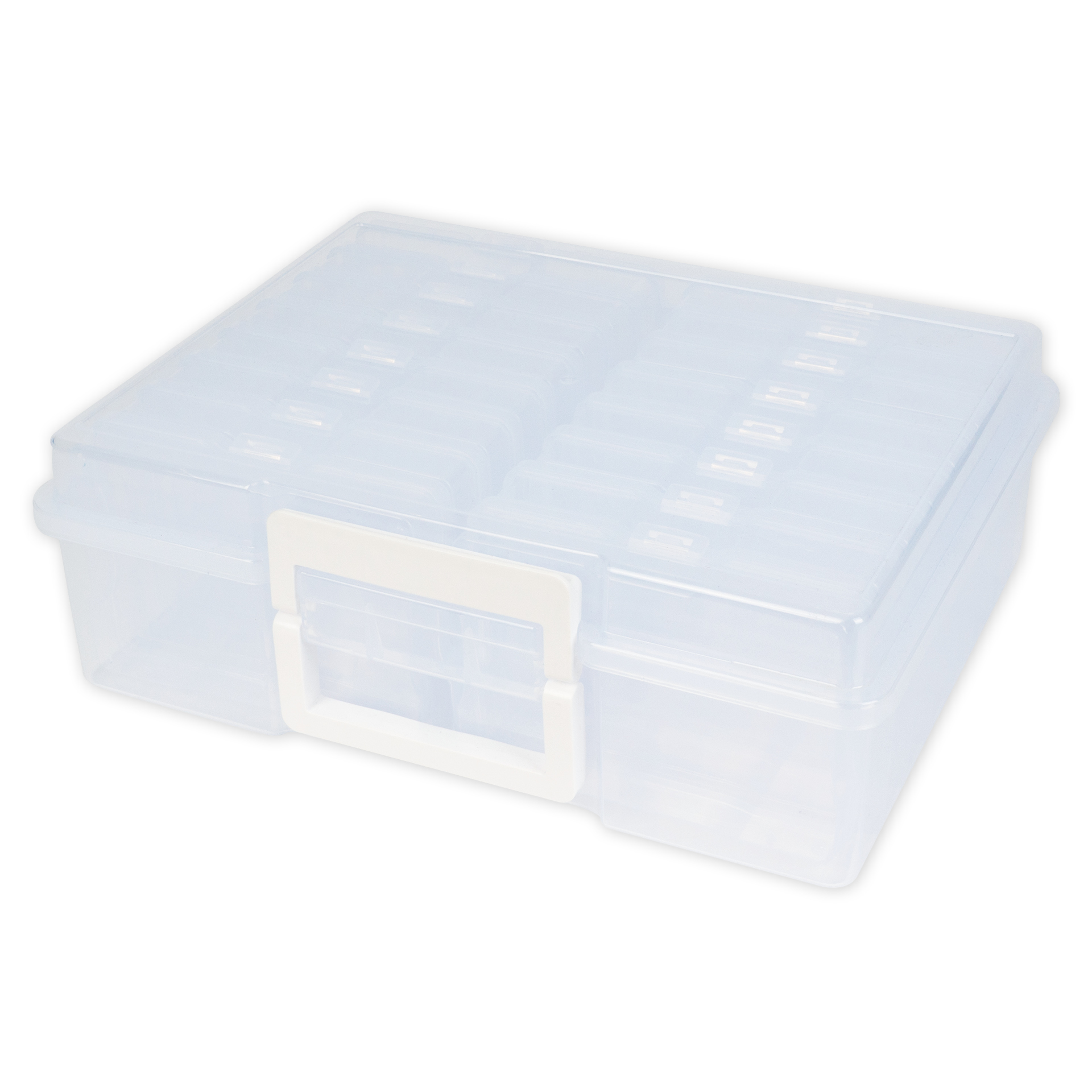Klappdeckel-Boxen im Koffer, transparent, 17-tlg.