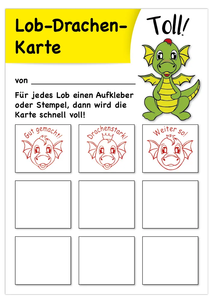 Belobigungs-Set "Drachen", 5-tlg.