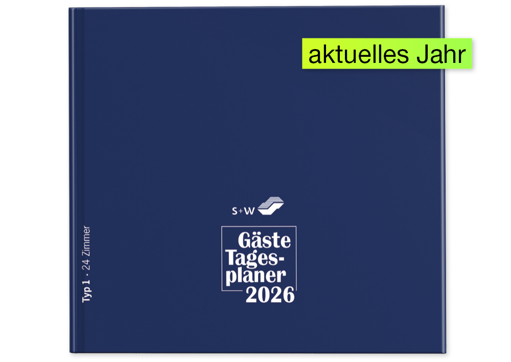 s+w Gäste-Tages-Planer 2026, Typ1, 24 Zimmer