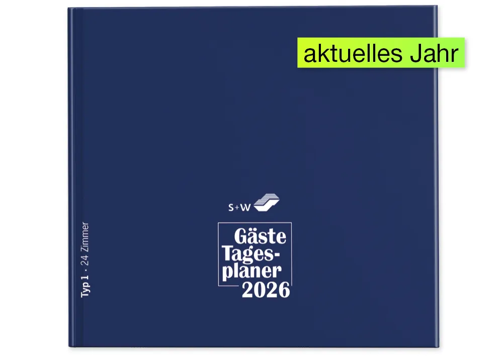 s+w Gäste-Tages-Planer 2026, Typ1, 24 Zimmer