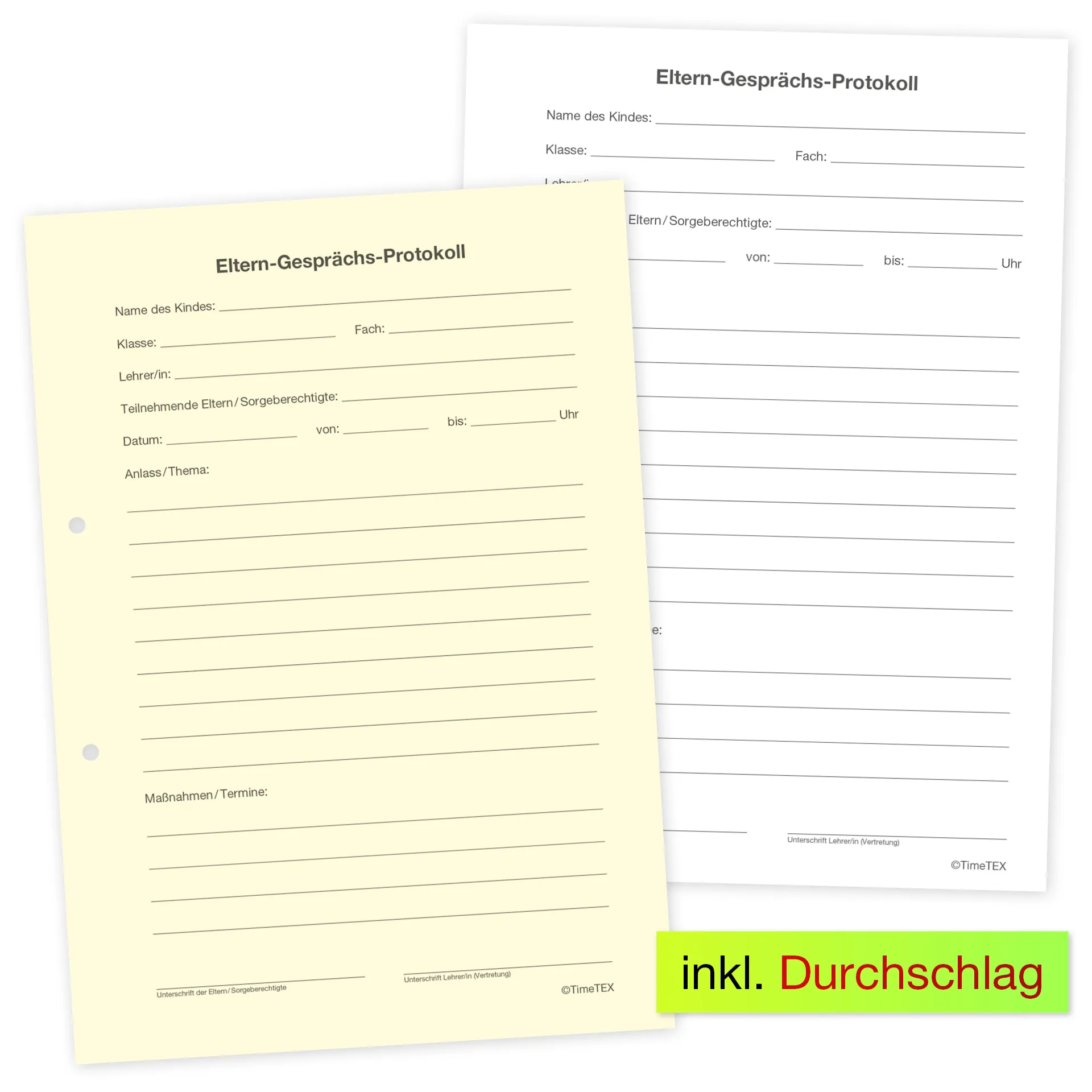 Block Eltern-Gesprächs-Protokoll A5, 50 Blatt mit Durchschlag