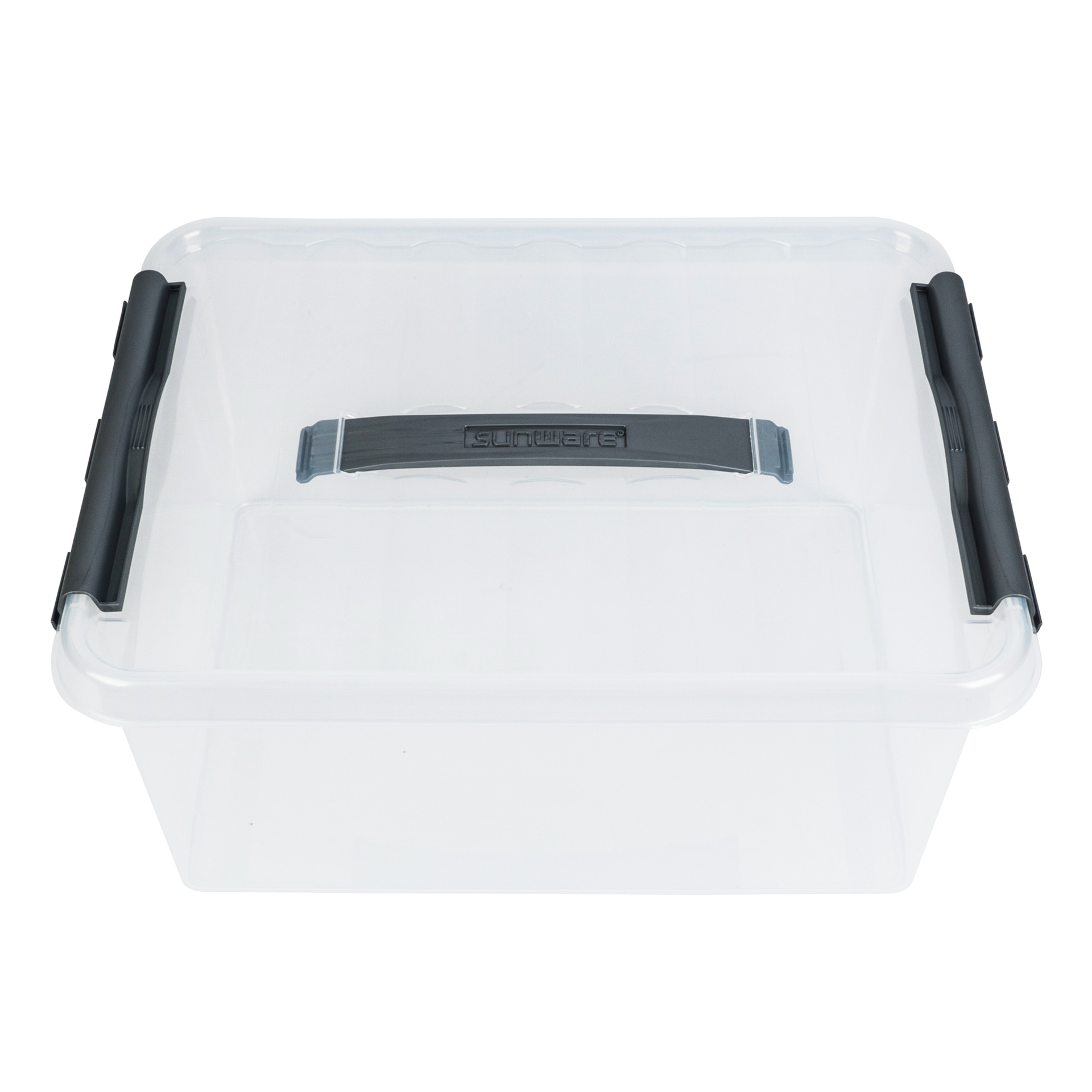 Kunststoff-Box stapelbar mit Tragegriff, transparent, 15 Liter