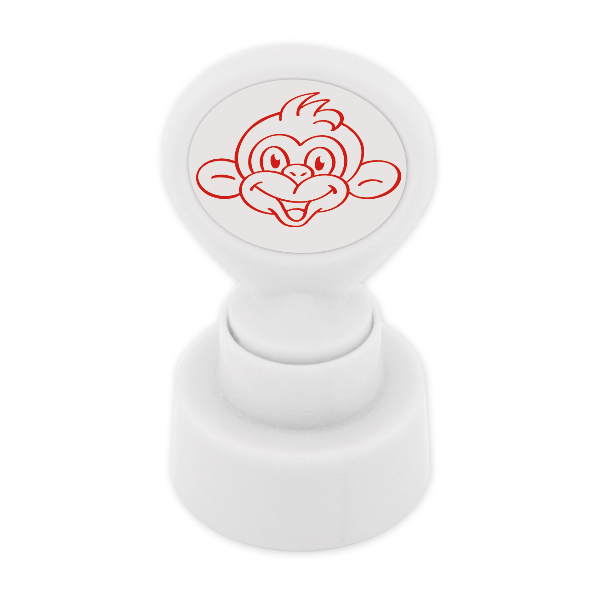 Siebdruck-Stempel "Perpetuum" rund "Affe"