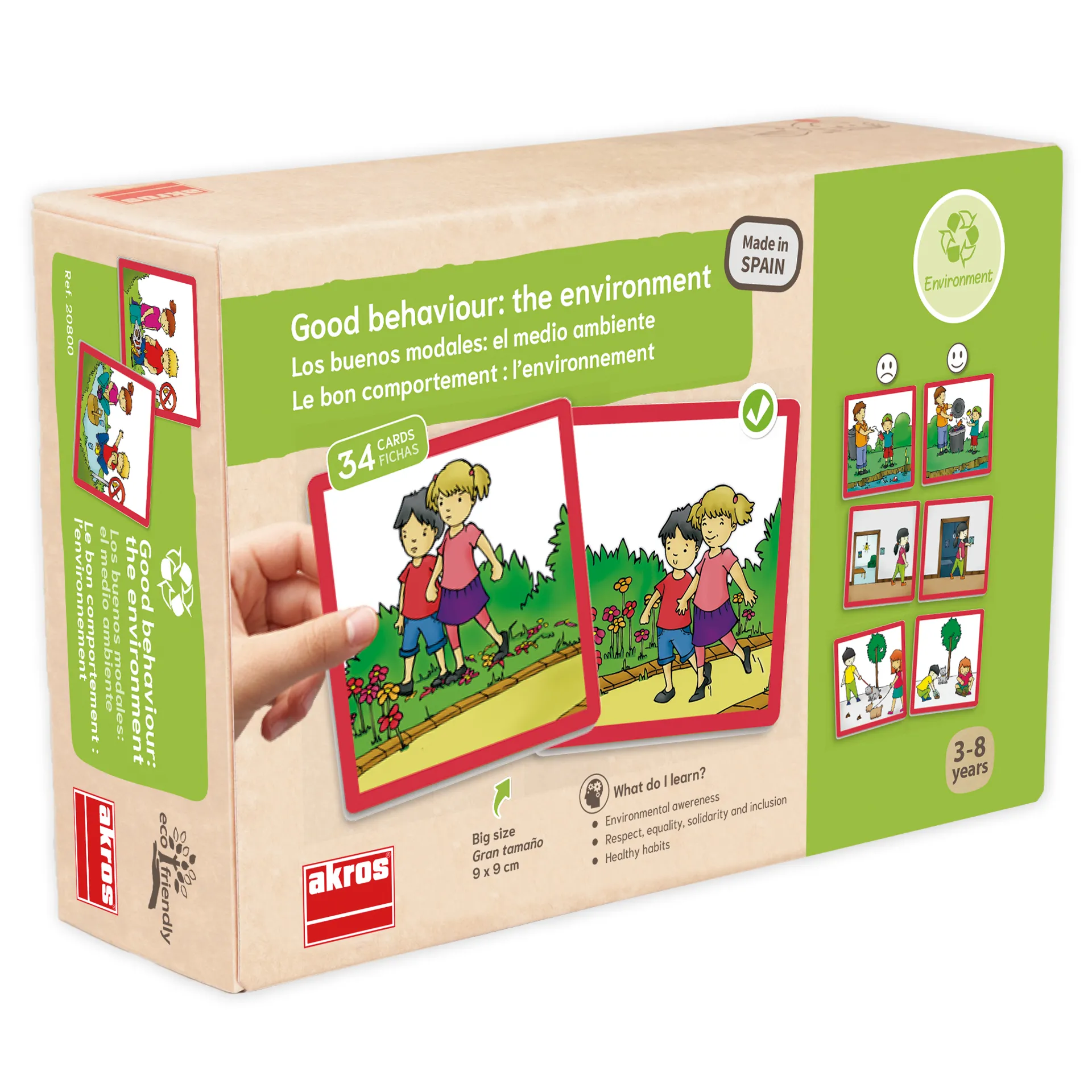 Set Verhaltens-Regeln "Umwelt" mit Paar-Karten im Koffer