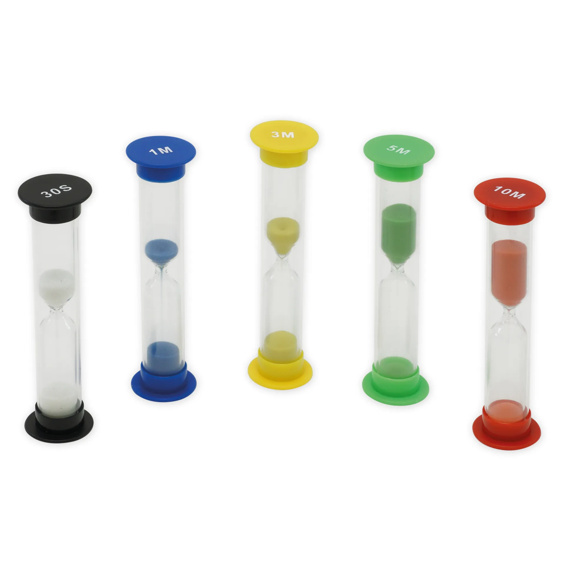 Mix-Sanduhren-Set, 9cm hoch im Koffer