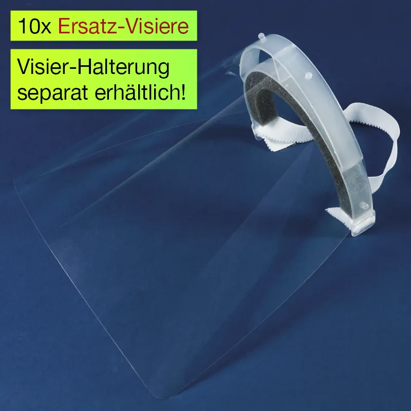 Ersatz-Visiere für Gesichts-Schutzschild Universal, 10-tlg.