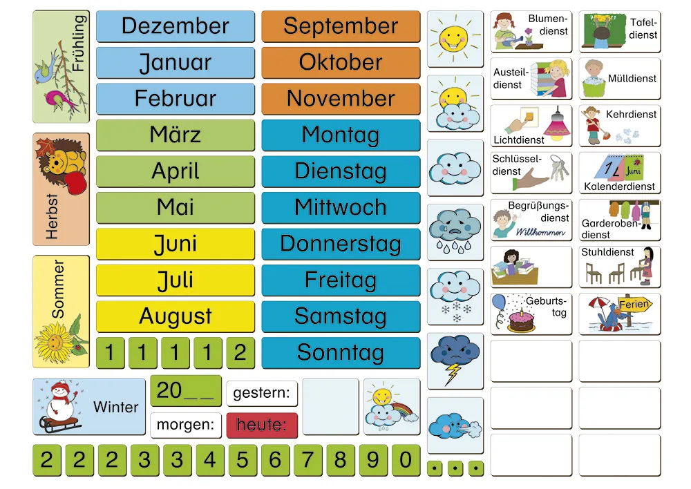 "Mein Klassenkalender" magnetisch
