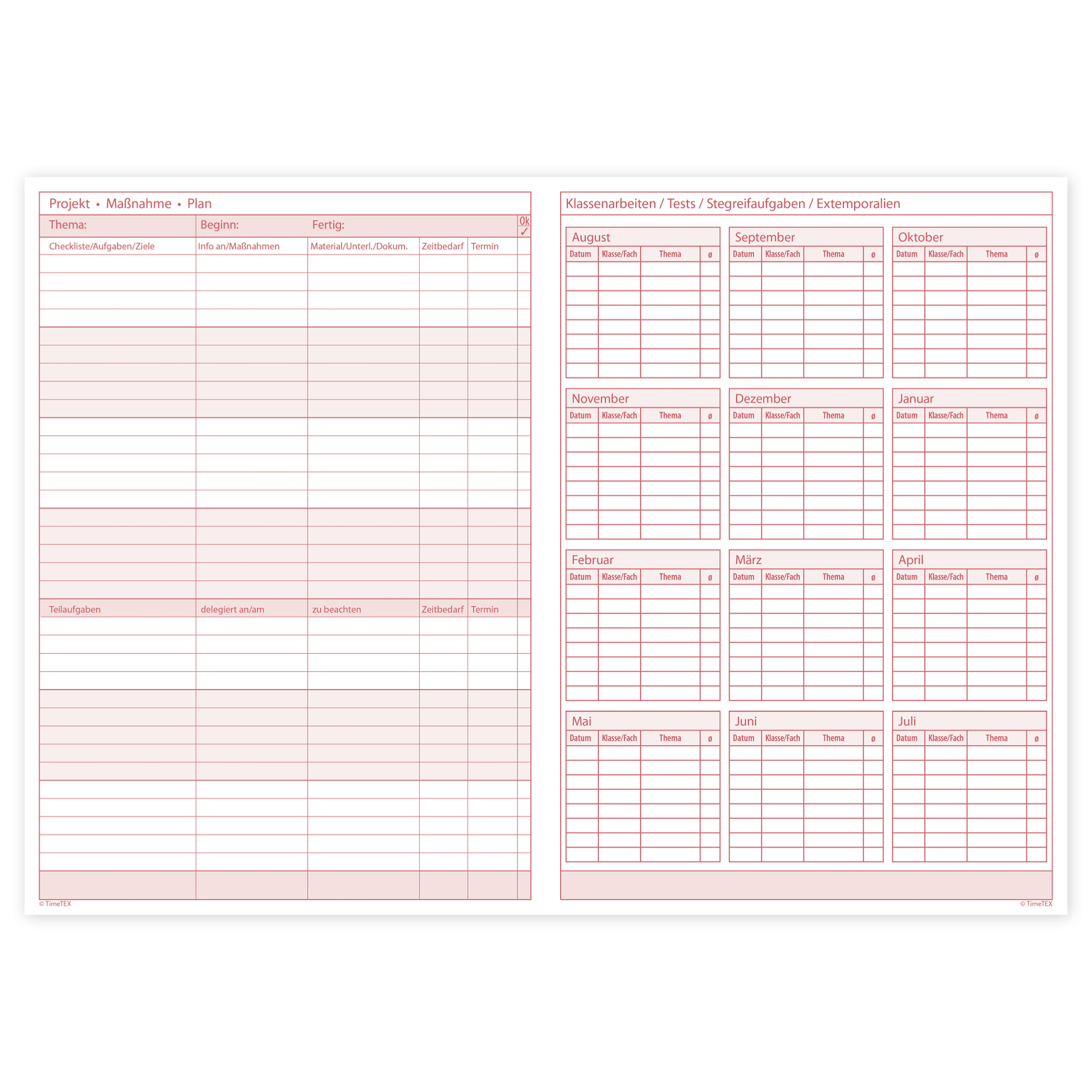 TimeTEX Klassenleiter-Heft, A4 TimeTEX Klassenleiter-Heft, A4