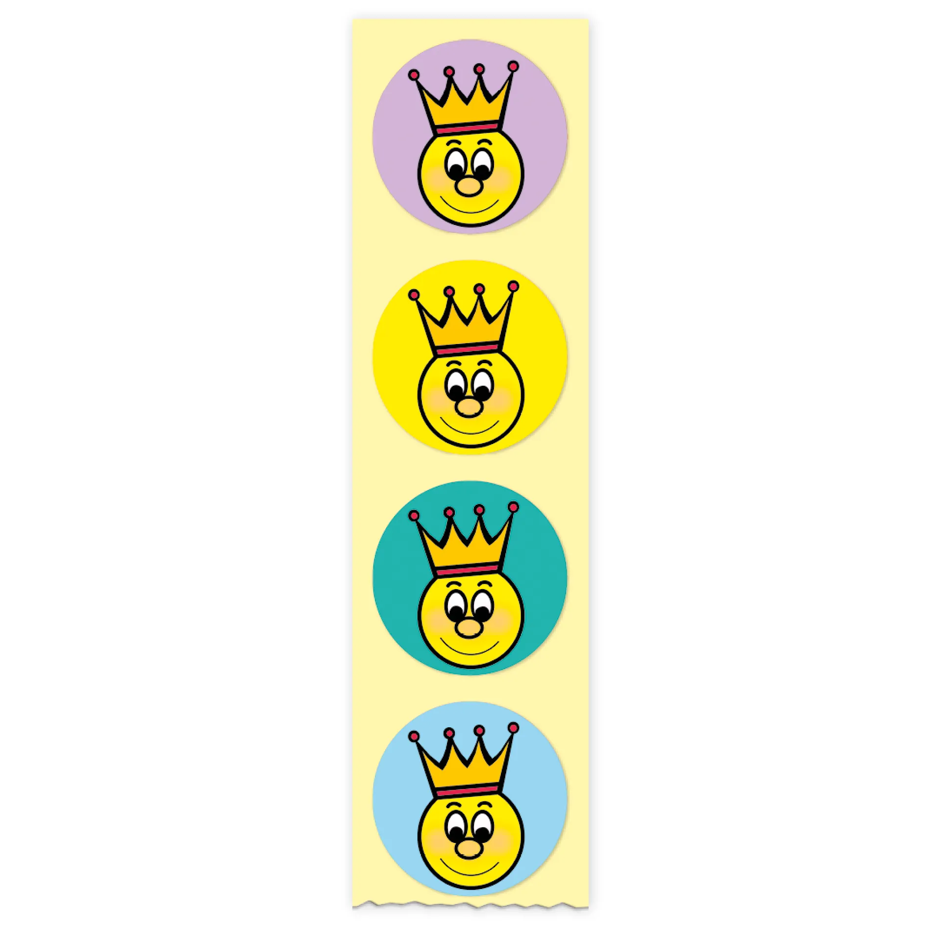Lob-Aufkleber, Gesicht mit Krone
