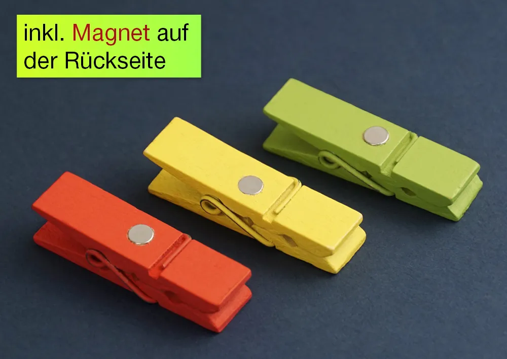 Klammern "Wochentage" magnetisch, 10-tlg.