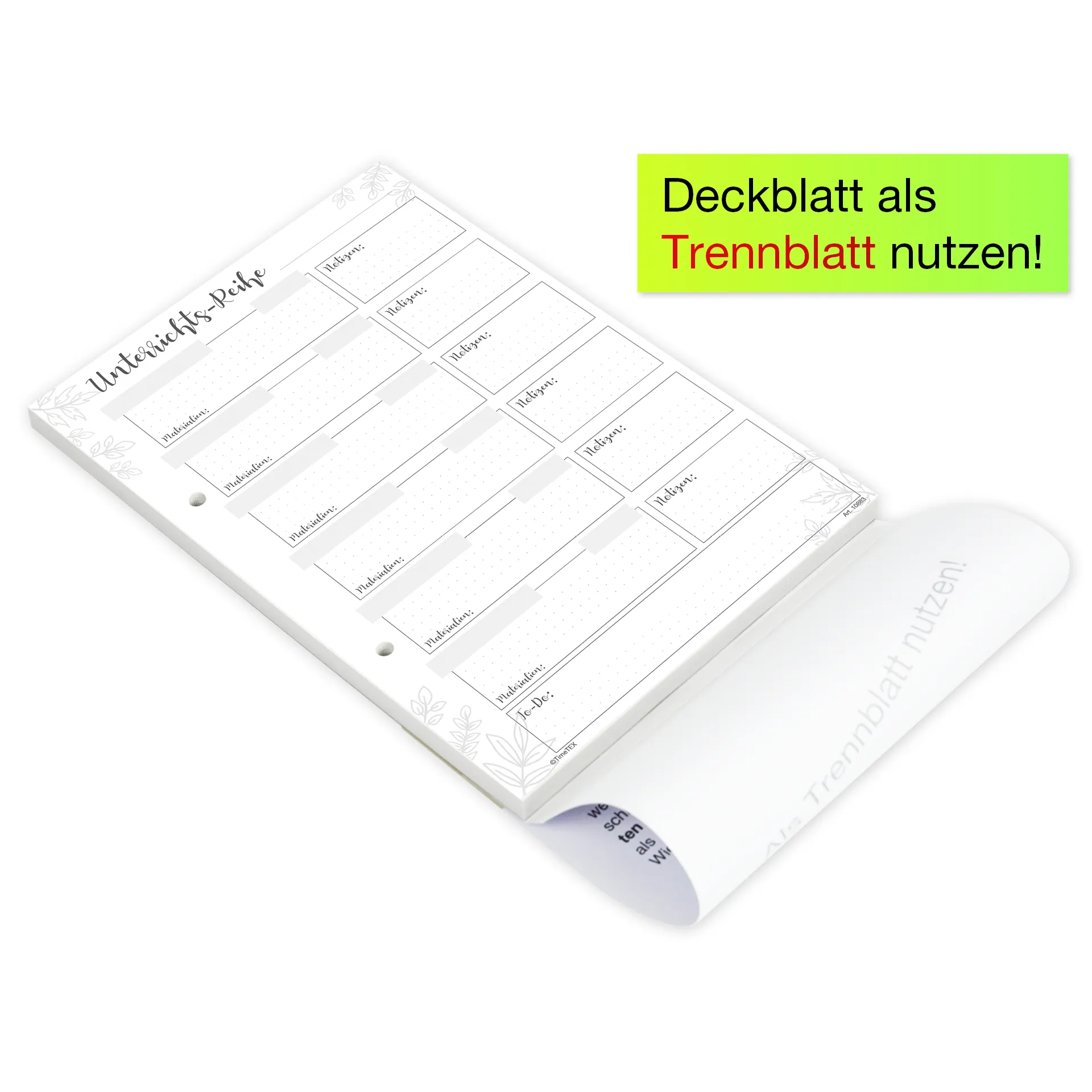 Block Stundenplanung A4 "Meine Unterrichts-Reihe", 50 Blatt