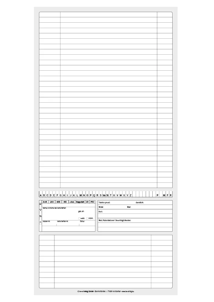 Patienten-Karteitaschen lang, 100 Stück