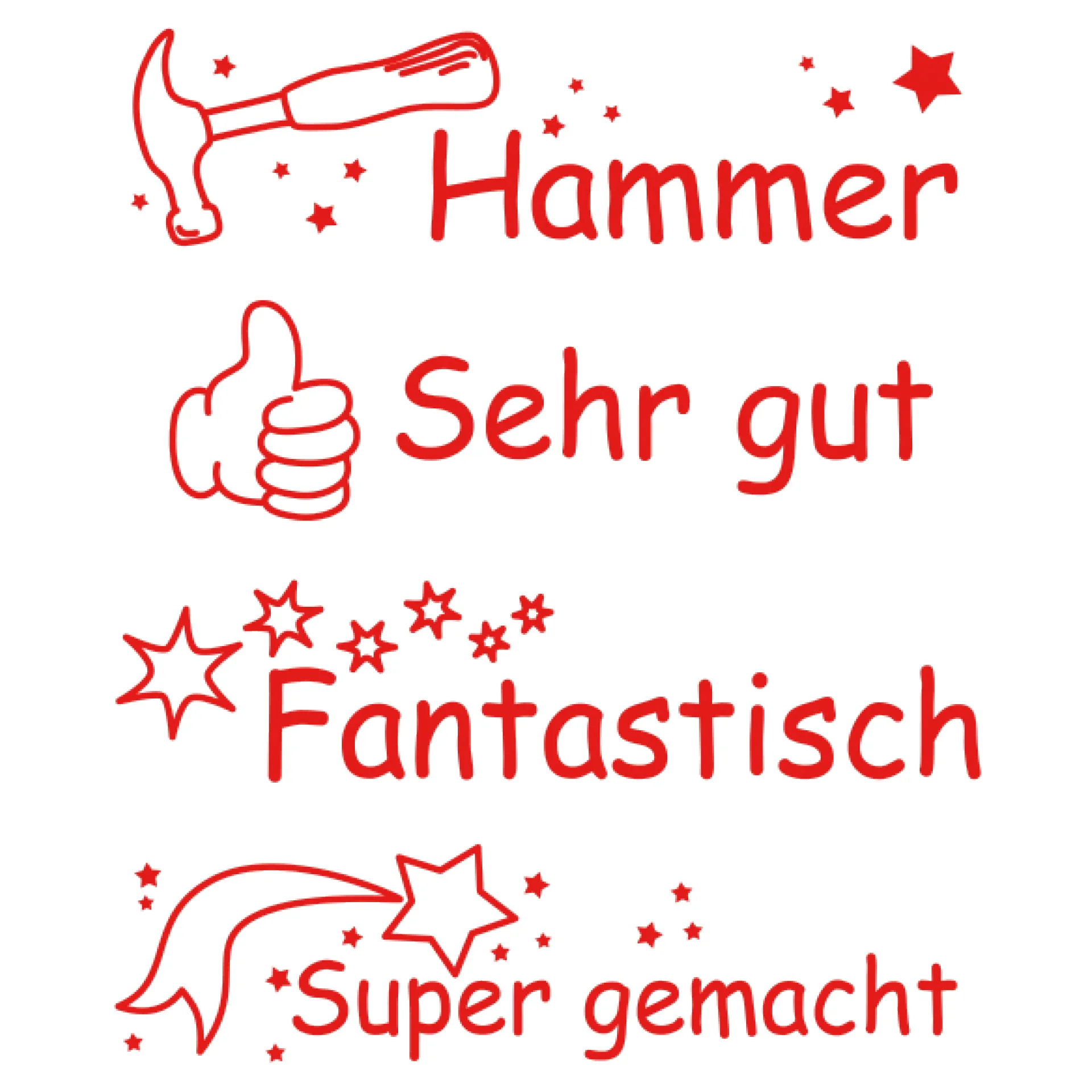 Siebdruck-Stempel "Perpetuum", 4 in 1, "Hammer"