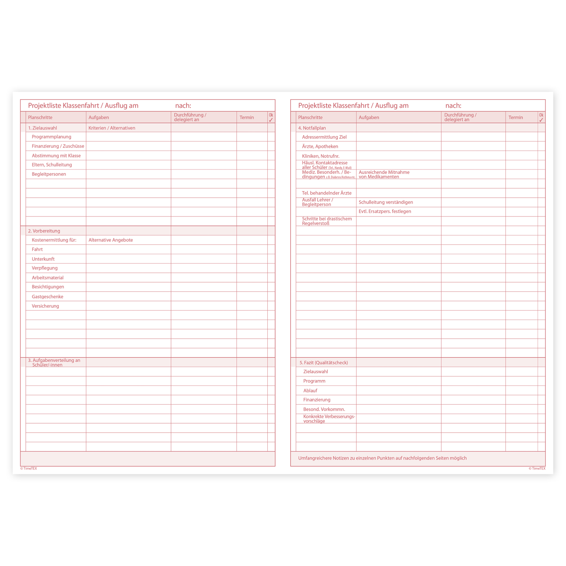 TimeTEX Klassenleiter-Heft, A4 TimeTEX Klassenleiter-Heft, A4