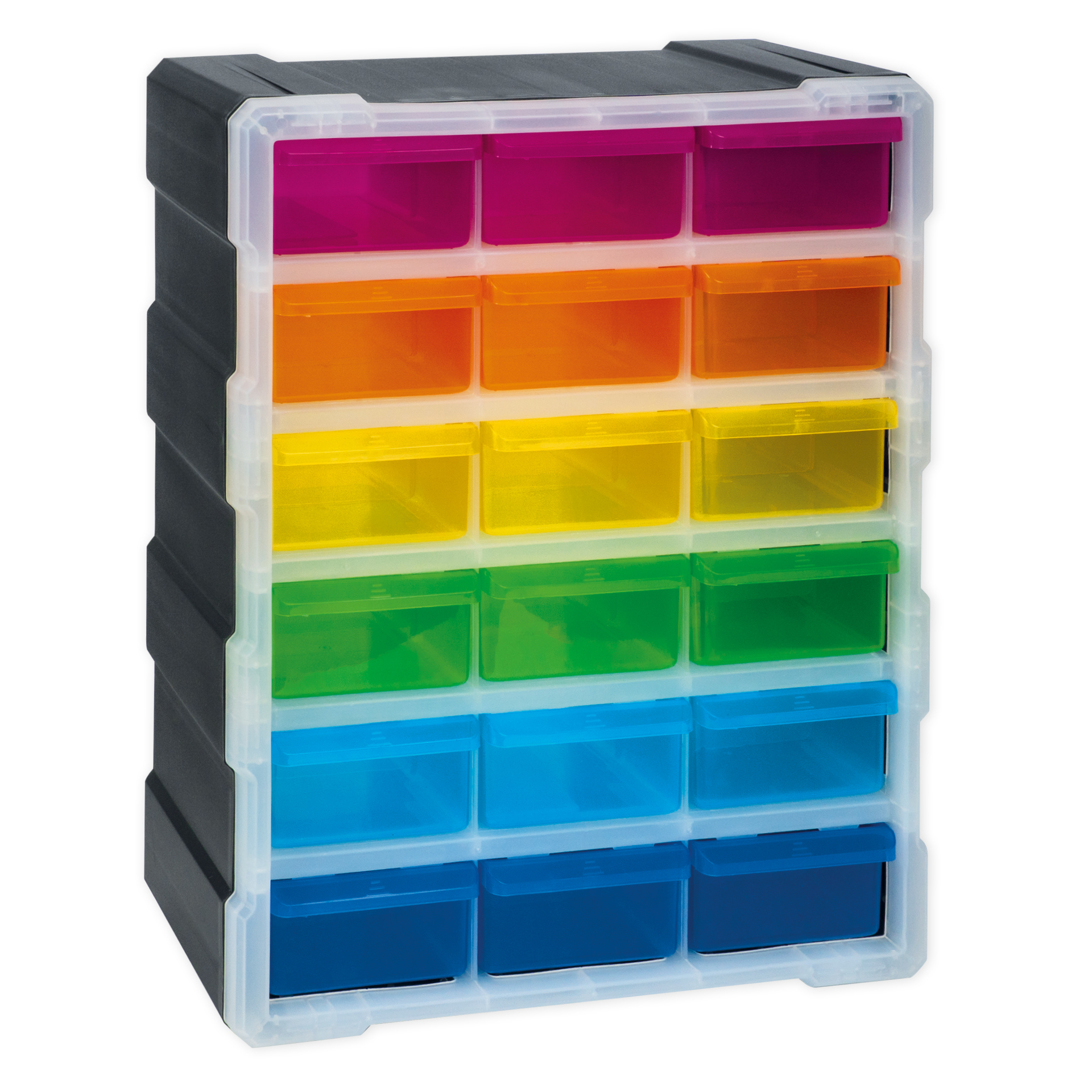 Schubladen-Box "Regenbogen", 6-farbig mit 18 Schüben