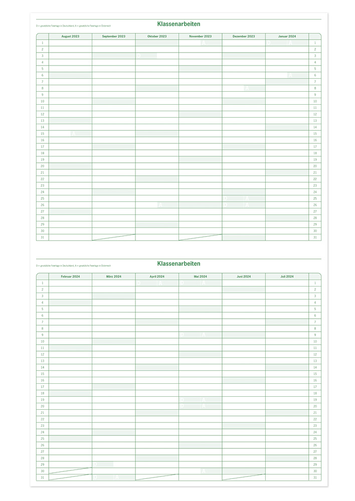 s+w Unterrichts-Planer 24/25 - 10 Stunden  A4++ 