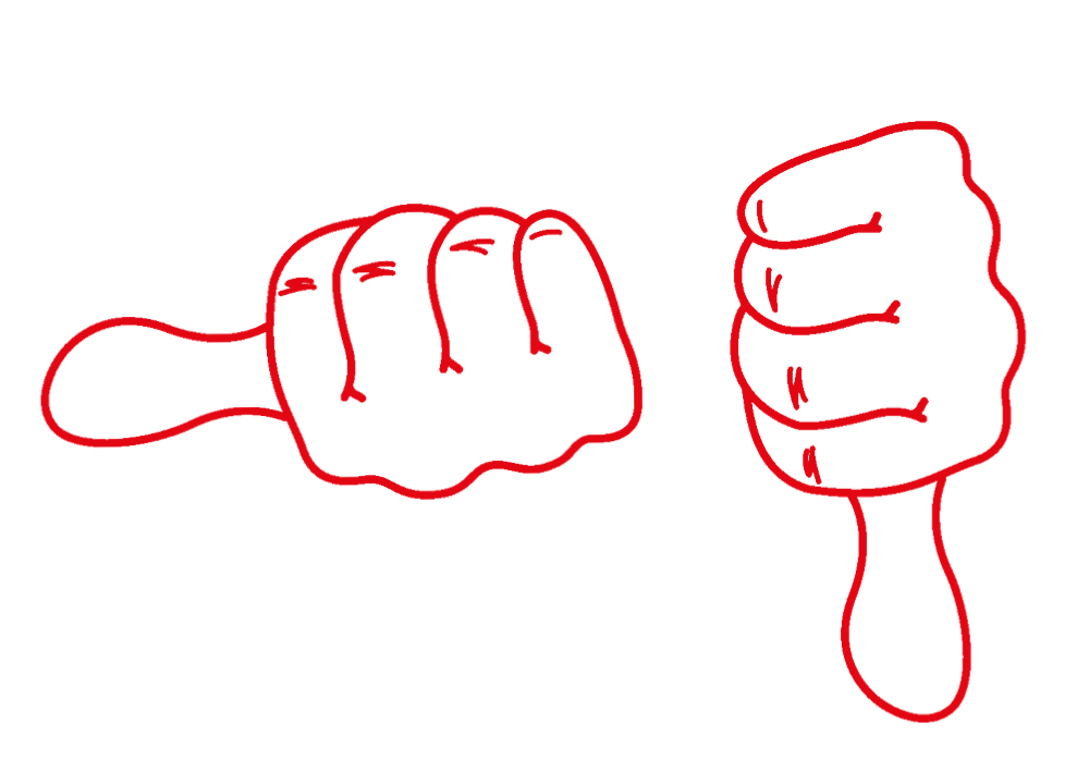 Siebdruck-Stempel "Perpetuum", "Daumen klassisch"