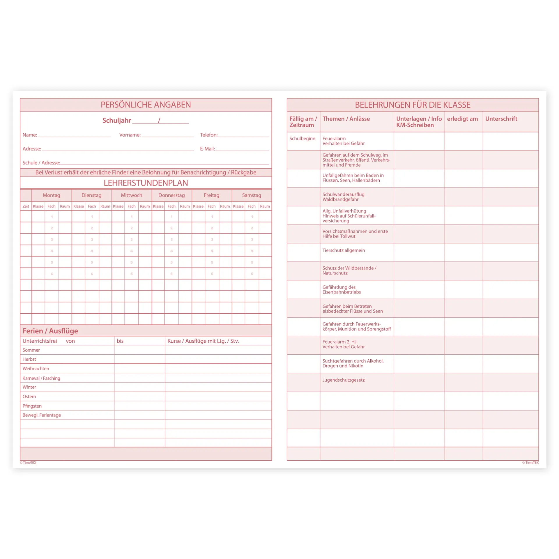 TimeTEX Klassenleiter-Heft, A4  