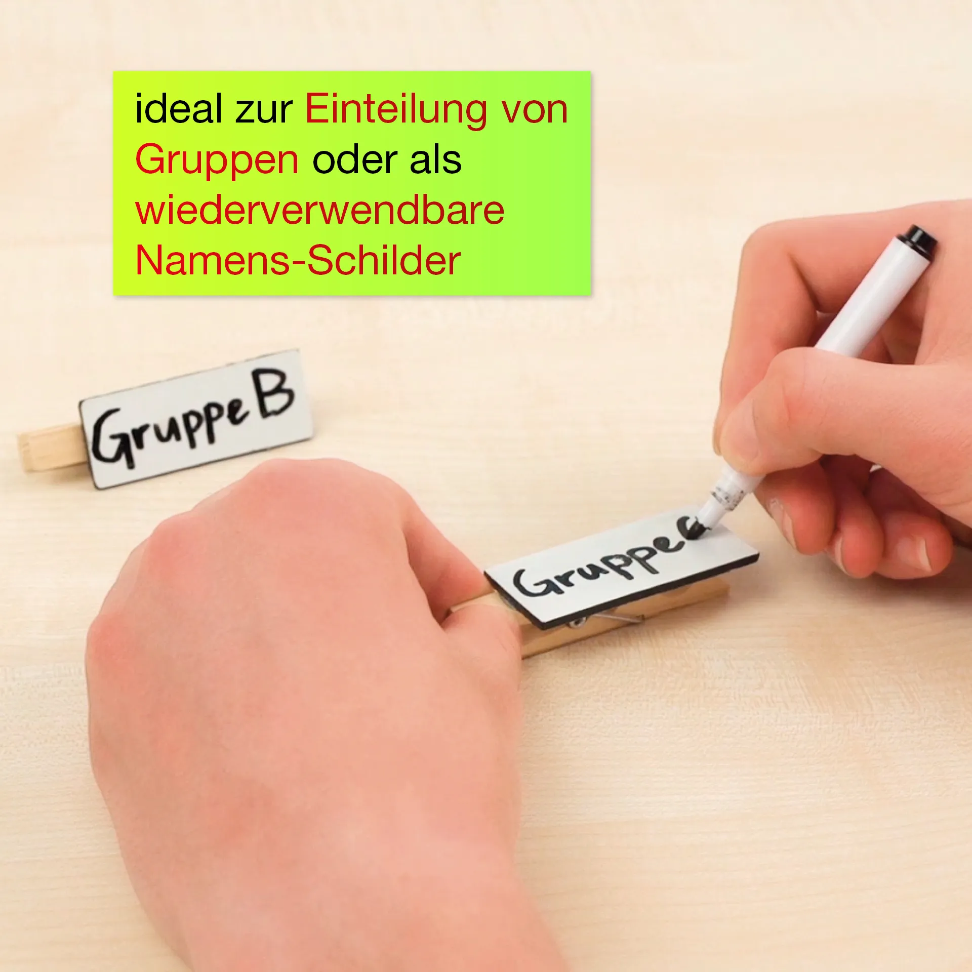 Klemm-Täfelchen weiß, 6-tlg.